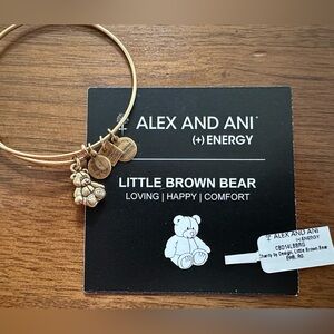 Alex and Ani Vintage Russian Gold “Little Brown Bear” expandable Charm Bracelet